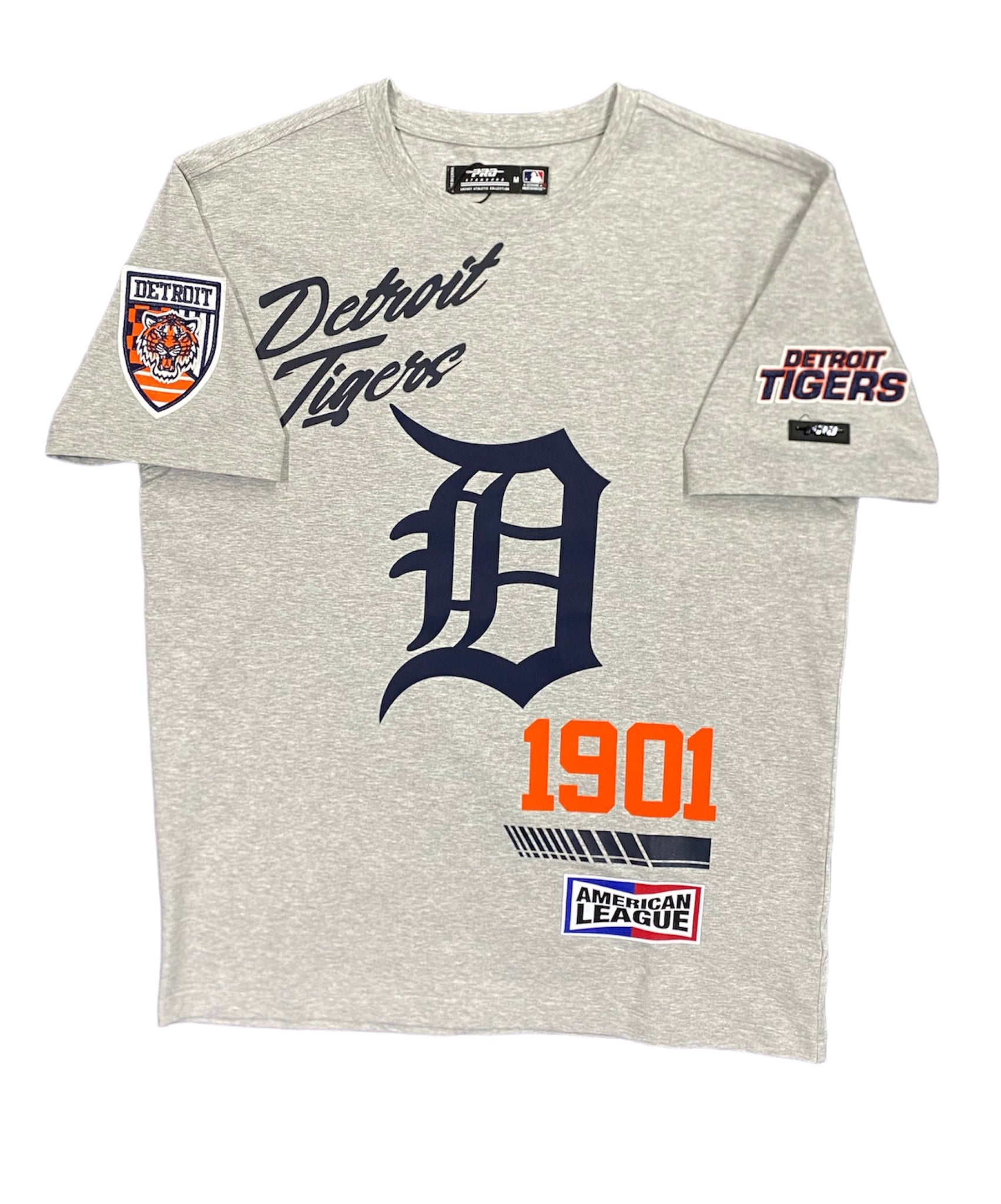 Pro Tigers 1901 Embroidered Logo Tee Gray