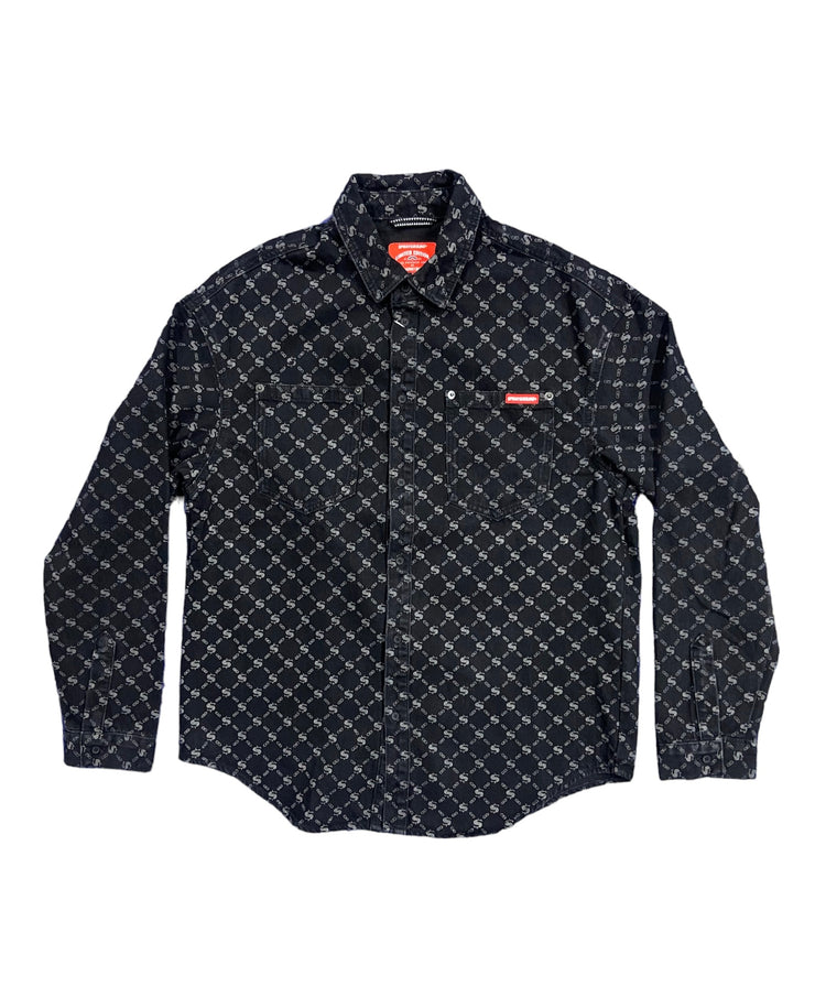 Sprayground Black Jean Button Up