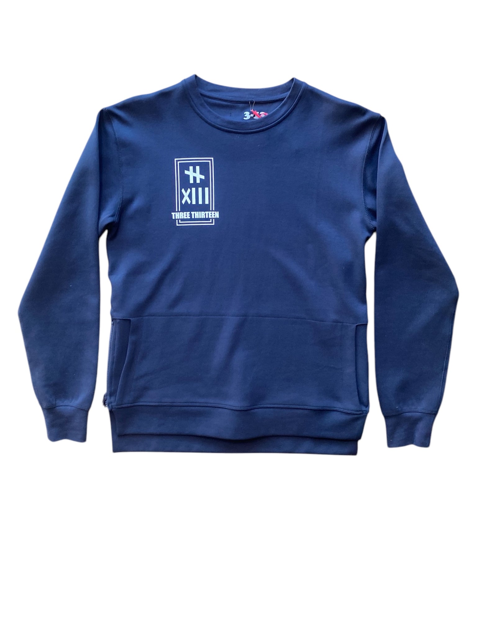3-13 Logo Embroidered Crewneck Navy