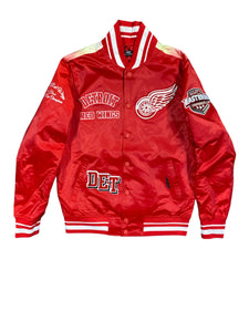 Pro Red Wings Logo Embroidered  Satin Jacket