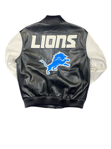 DETROIT LIONS CITY SIGNATURE MEN'S LEATHER VARSITY JACKET