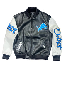 DETROIT LIONS CITY SIGNATURE MEN'S LEATHER VARSITY JACKET