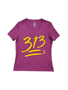 313 WOMENS V-Neck Tee MAROON