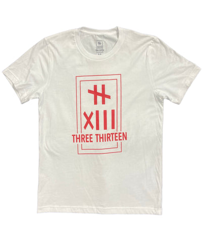 313 LOGO TEE WHT/RED