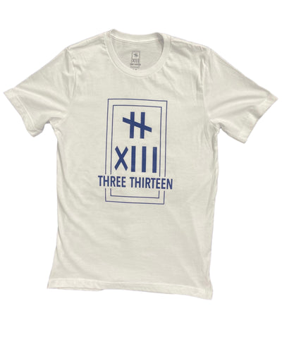 313 LOGO TEE WHT/BLUE
