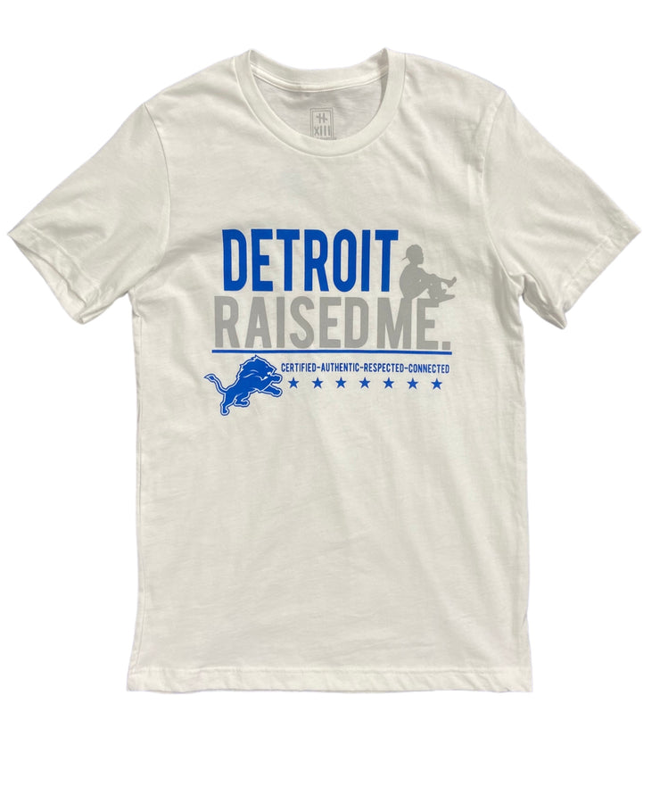 DETROIT RAISED ME LIONS TEE WHITE