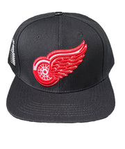 Pro Red Wings Embroidered Snapback Black