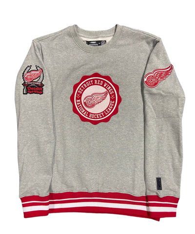 Pro Red Wings Crest Embroidered Sweatshirt Gray