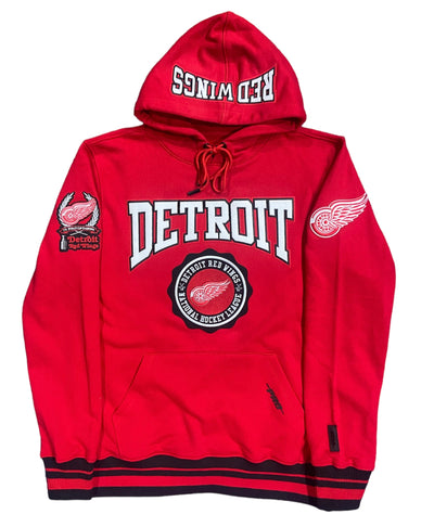 Pro Red Wings Crest Embroidered Hoodie Red
