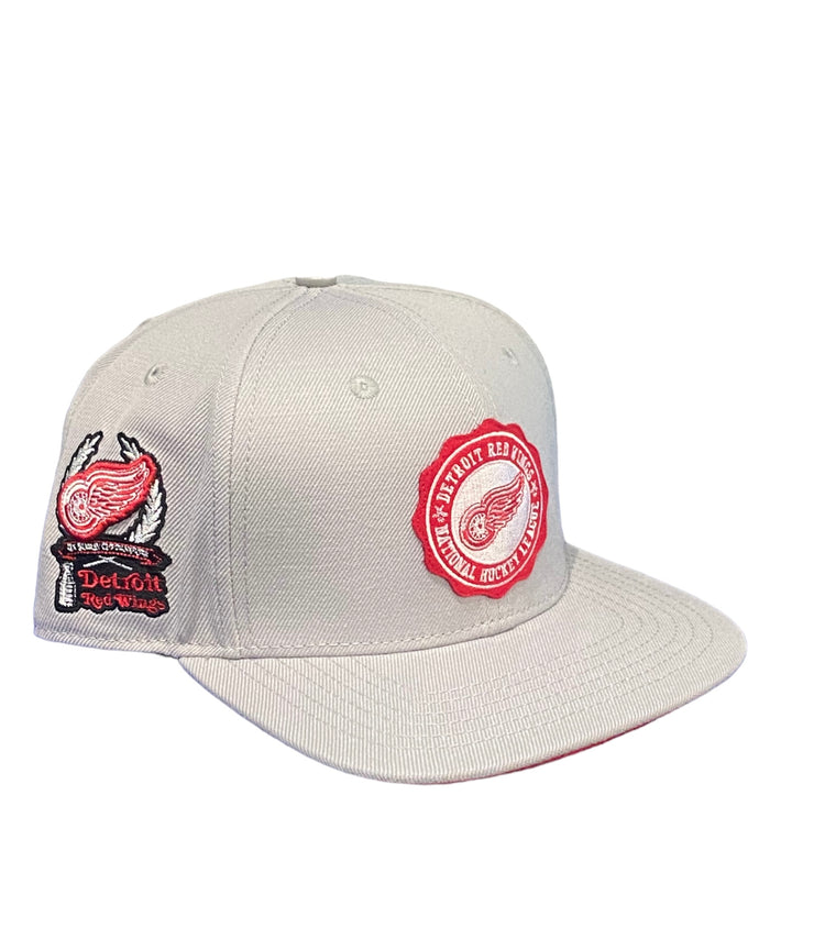 Pro Red Wings Embroidered Snapback Gray