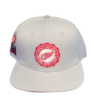 Pro Red Wings Embroidered Snapback Gray