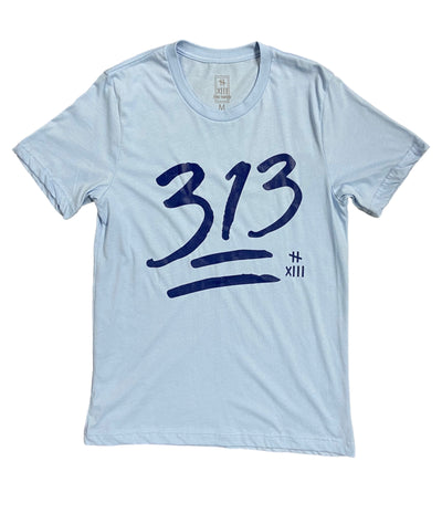 313 Logo Tee Light Blue/Blue