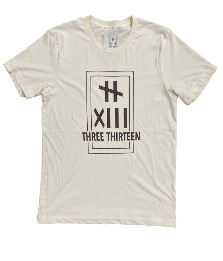 313 Logo Tee Eggshell/Brown