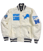 Pro Lions Logo Embroidered Satin Jacket Eggshell
