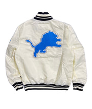 Pro Lions Logo Embroidered Satin Jacket Eggshell