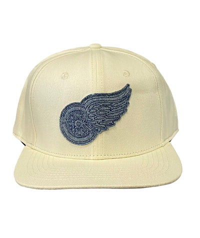 Pro Red Wings Denim Embroidered Snapback Eggshell