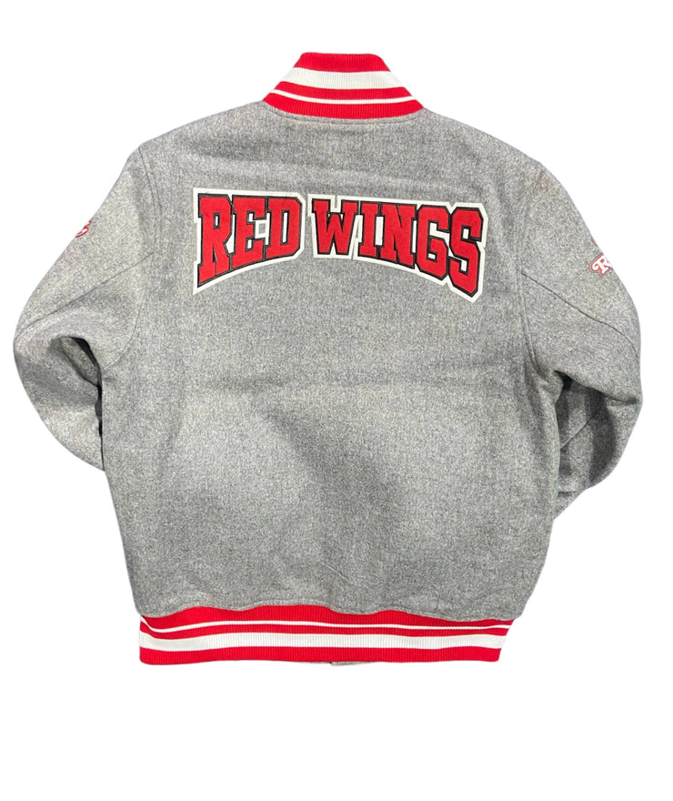 Pro Red Wings Logo Embroidered Jacket Gray
