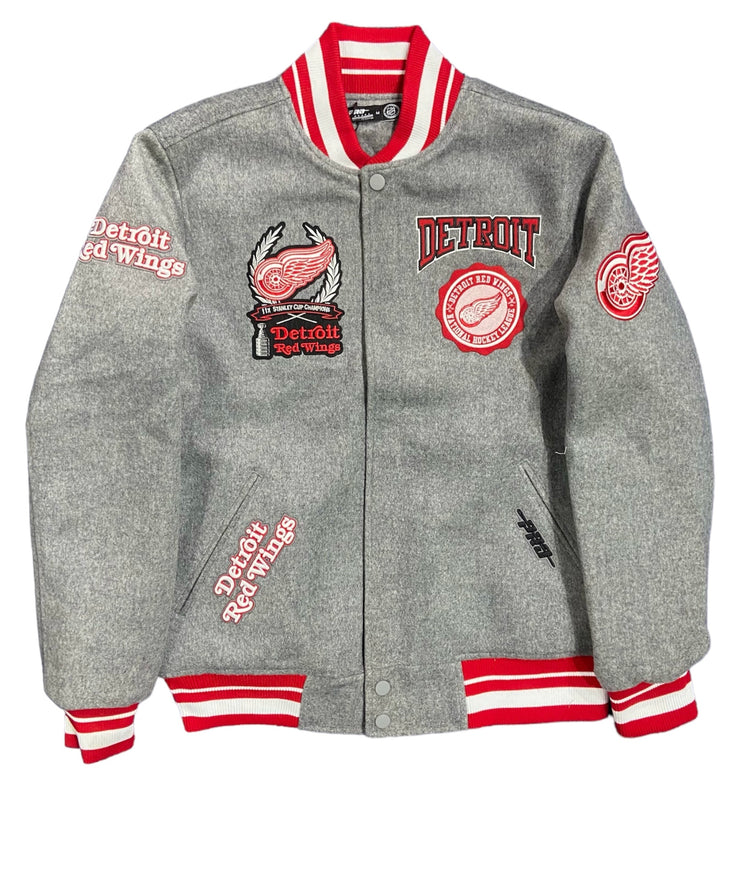 Pro Red Wings Logo Embroidered Jacket Gray