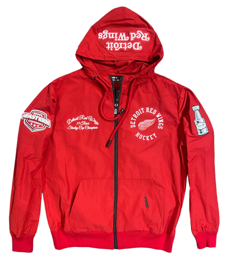 Pro Red Wings Embroidered Track Hoodie Red