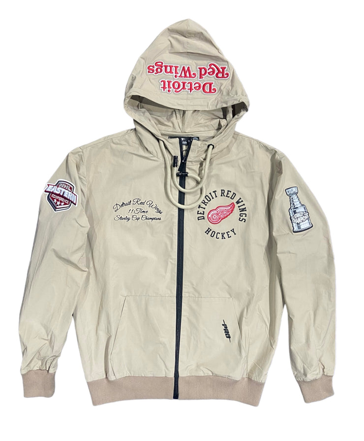 Pro Red Wings Embroidered Track Hoodie Khaki