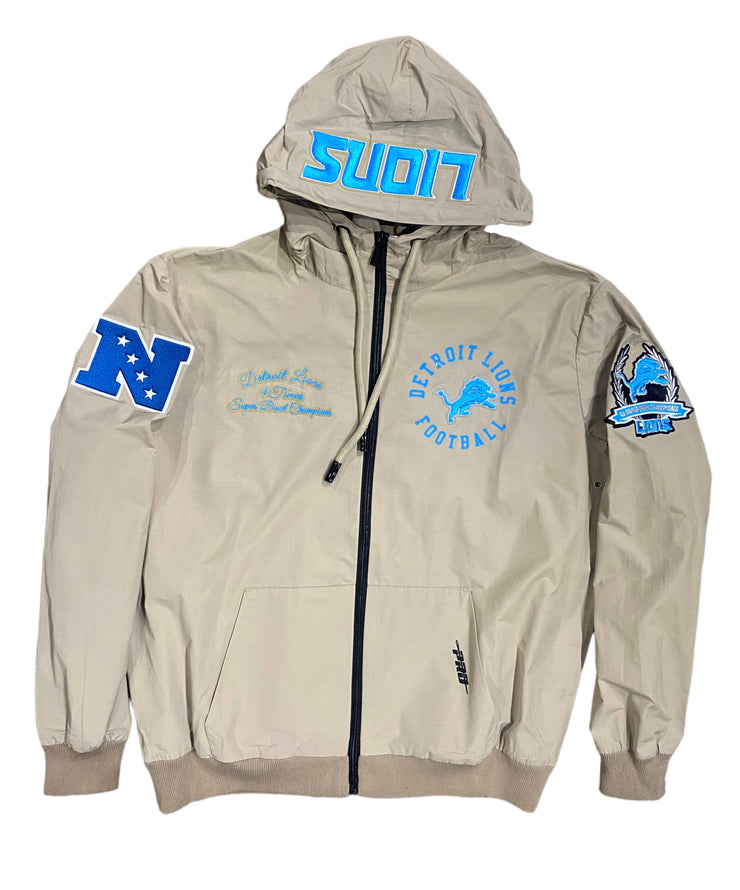 Pro Lions Embroidered Track Hoodie Khaki