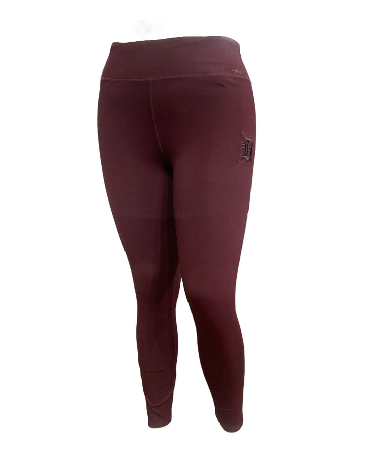 Pro Tigers Womens Embroidered Leggings Wine
