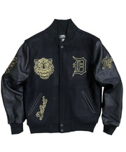 Pro Tigers Logo Embroidered Varsity Jacket Black/Gold