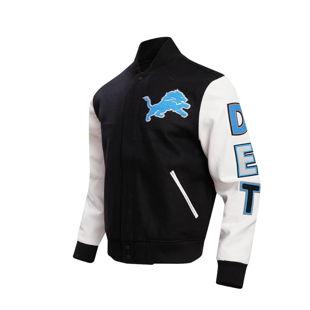 Pro Lions Classic Embroidered Varsity Jacket Black
