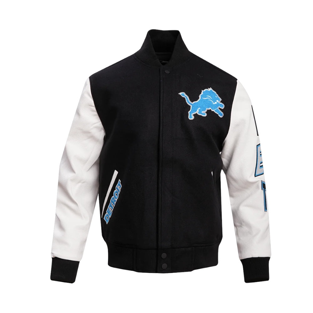 Pro Lions Classic Embroidered Varsity Jacket Black