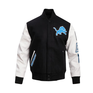 Pro Lions Classic Embroidered Varsity Jacket Black