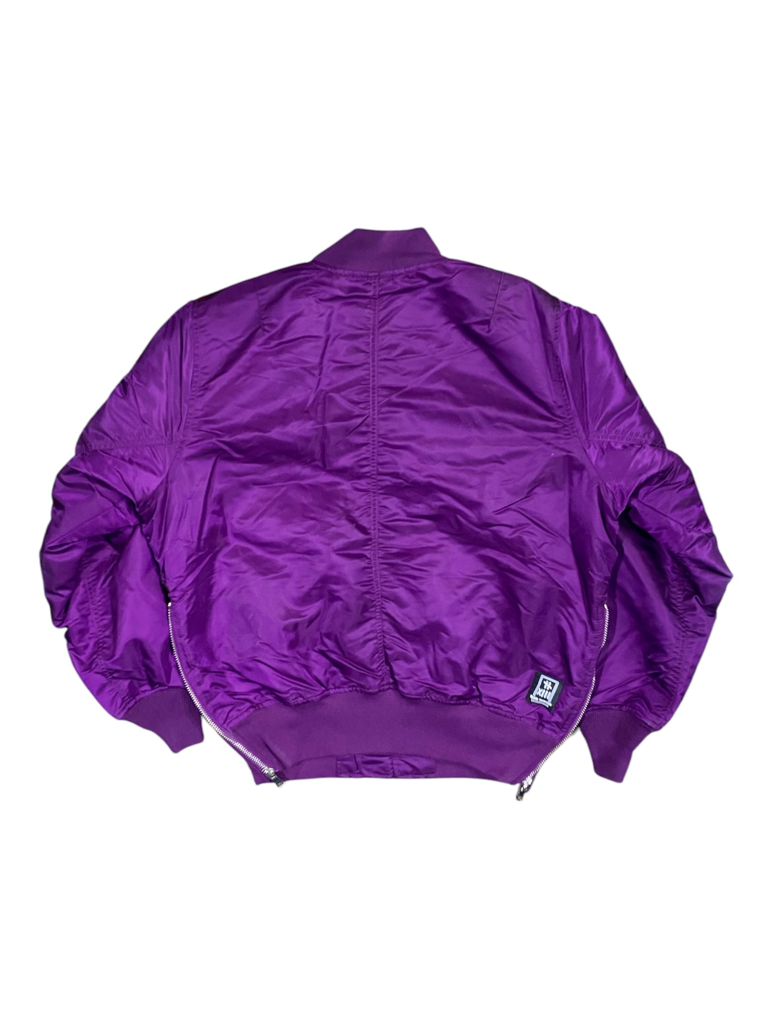 Three Thirteen Embroidered Bomber Jacket Purple