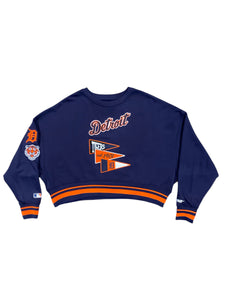 Pro Tigers Logo Embroidered Pennant Womens Crewneck