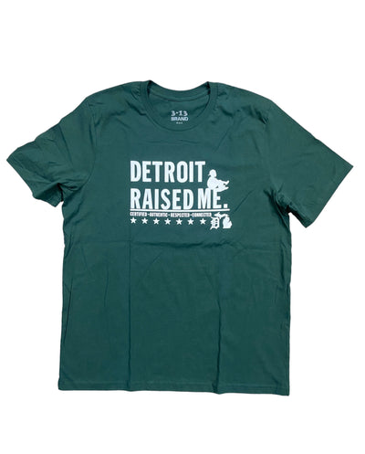313 Detroit Raised Me Tee Dark Green