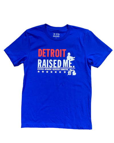 313 Detroit Raised Me Tee Blue/Red