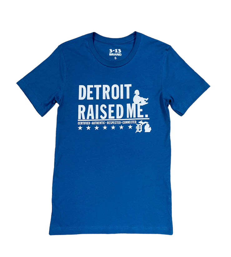 313 Detroit Raised Me Tee Teal