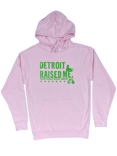 313 Detroit Raised Me Hoodie Pink