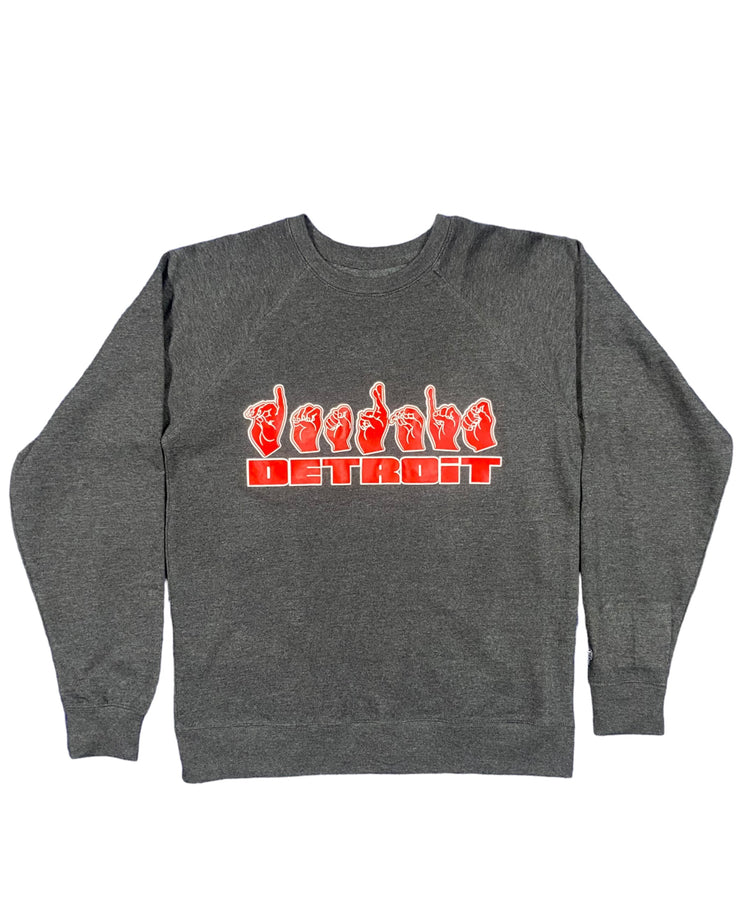 Public Relations Detroit Sign Language Crewneck