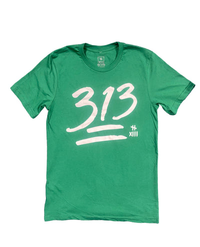 313 Tee Green/White